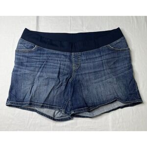 Old Navy‎ Maternity hello pretty mama Pull On denim jean Shorts blue XLarge